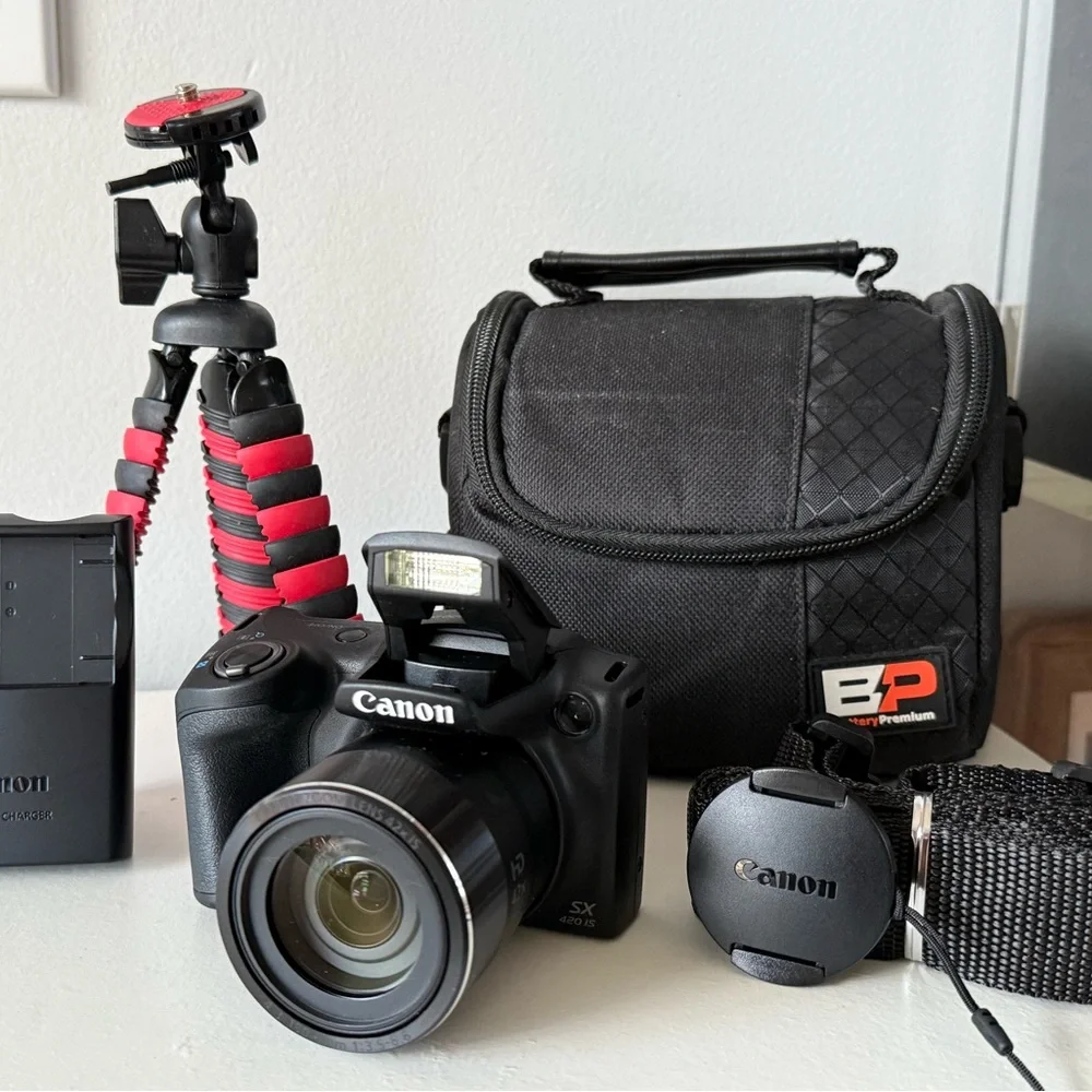 Canon PowerShot SX420 is Digital Camera Black with Tripod Stand and Camera Bag